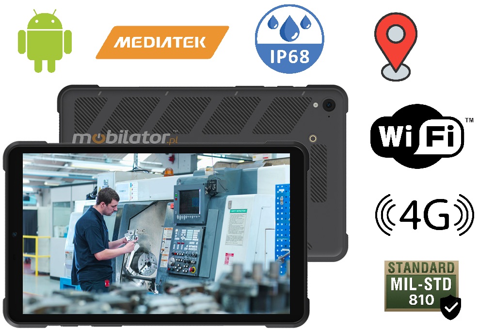 Mobipad 688DS-RTML wstrząsoodporny przemysłowy tablet Android 4G LTE IP68